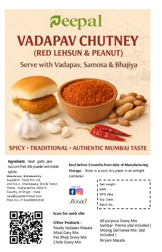 Vadapav Masala Mix ( 2 Pack 48 Vadas )and Dry chutney (1Pack) Set - Image 3